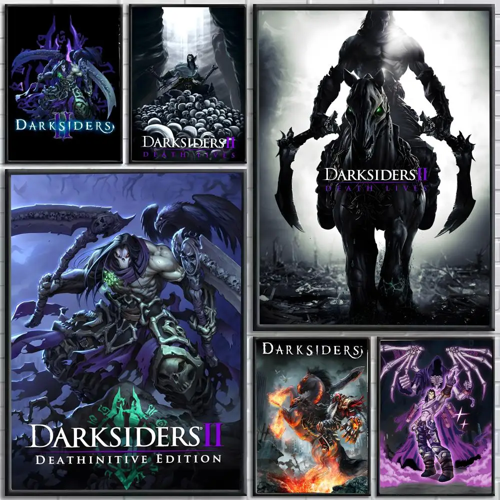 Game Darksiders Poster Self-Adhesive HD Mural Wall Decals, Living Room Bedroom Home Decor Gift
