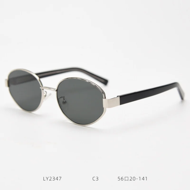 

2347 Retro Oval Sunglasses Trendy Men's and Women's Sunglasses Trendy Mirror Nylon Lens Street Photo Beach Travel Sunglasses