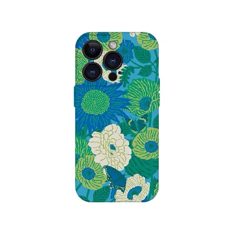 

Ins Korean Green Flowers Phone Case for IPHONE 17 Air 16E 15 PROMAX 14 Plus 13 12 MINI 11 PRO 16Plus XR SE Acrylic Phone Cover
