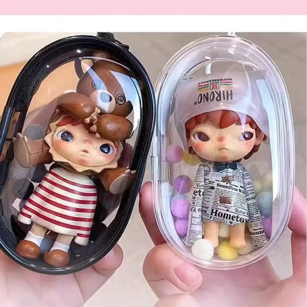20cm Big Plush Dolls Storage Pouch With Keyring Doll Anime Mystery Box Transparent Thicken Toy Doll Gifts Bag Jewelry Wallet New
