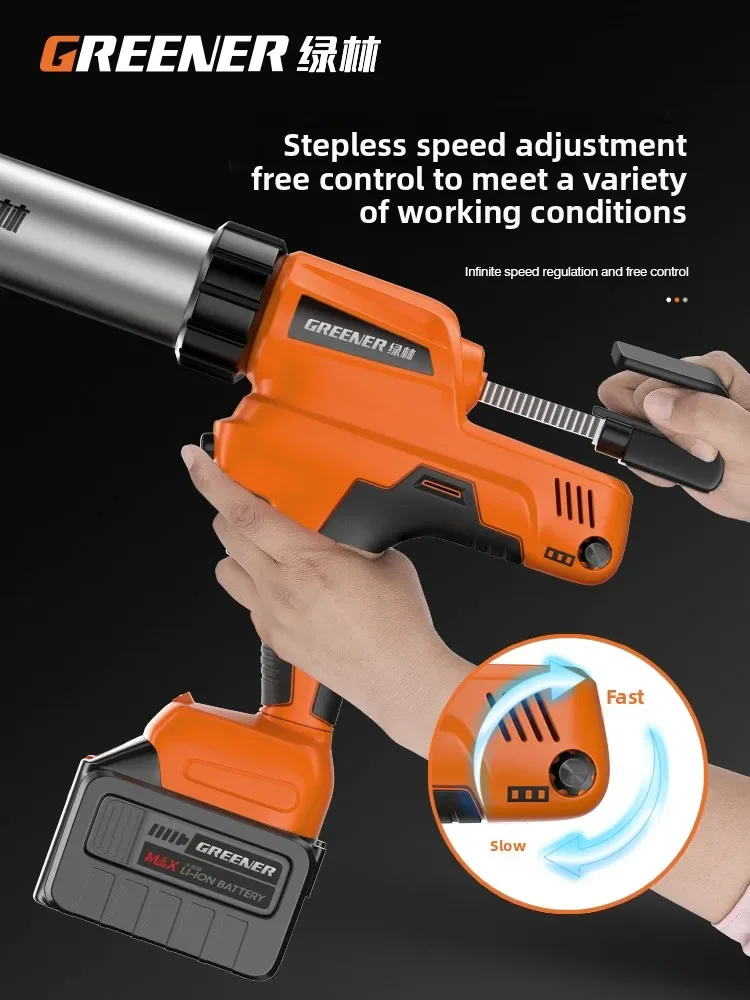 

Литиевый электрический клеевой пистолет для стекла, структурный дверной и оконный клей, мягкий и твердый клей, перезаряжаемая машина для клея с большими швами двойного назначения