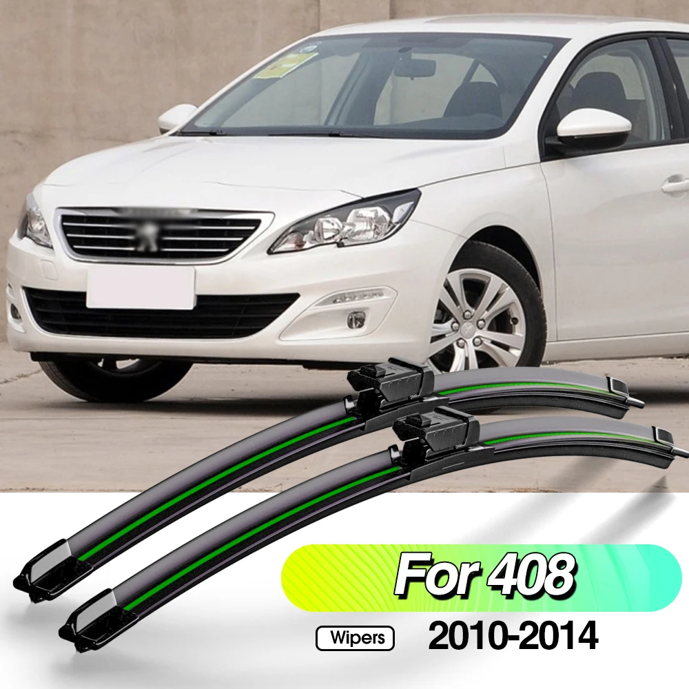 

For Peugeot 408 2010-2014 2pcs Front Windshield Wiper Blades Windscreen Window Accessories 2011 2012 2013