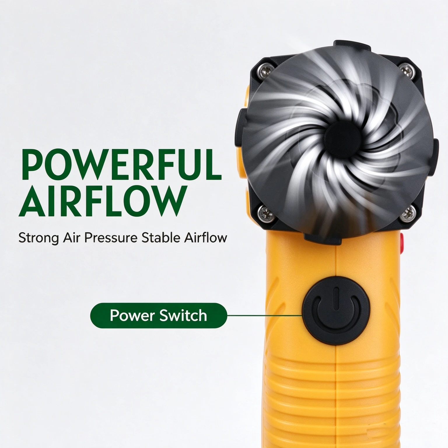 Mini Powerhouse High Speed Brushless Turbine Fan Handheld Portable Air Blower for Dust Water Snow Blowing,No battery