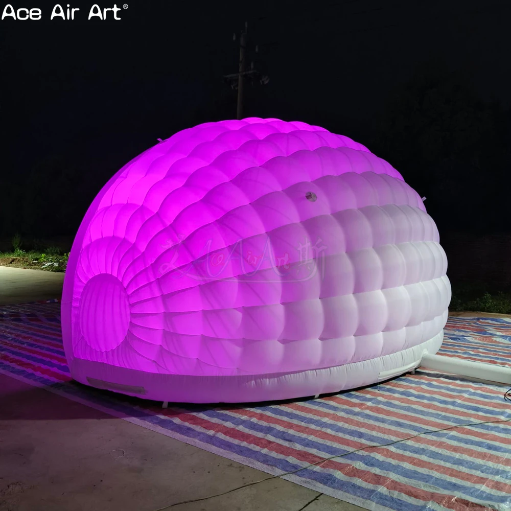 

Colorful LED Inflatable Half Dome Tent, Lighted Stage Shelter for Outdoor Events and Performances