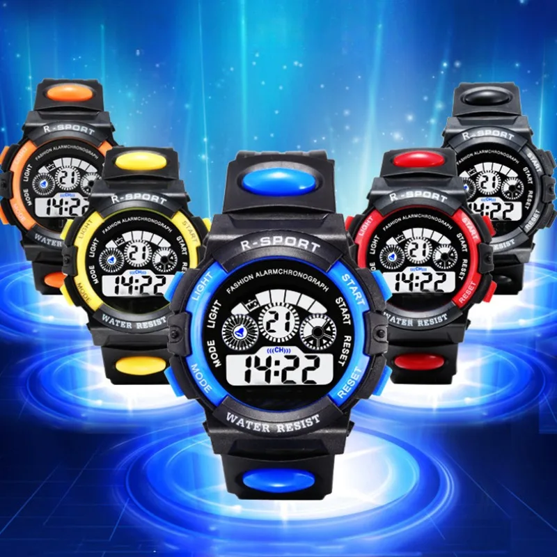 Orologio per bambini alla moda Orologi sportivi Cinturino in silicone Orologio digitale LED impermeabile per bambini Studente Ragazza Ragazzo Orologio da polso