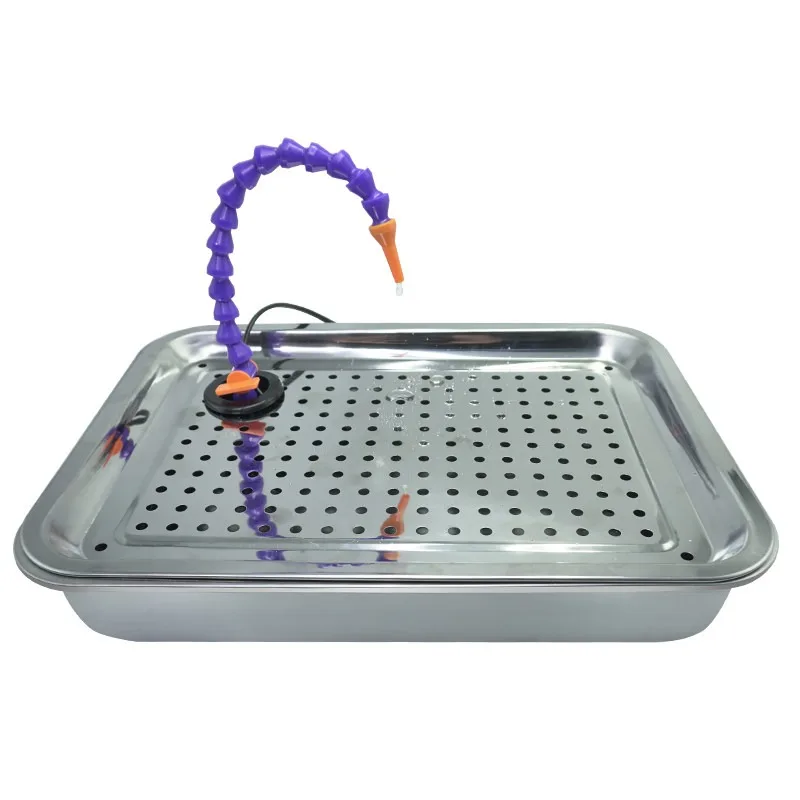 Carving water circulation device, drip tray, water pump, workbench, dripper, jade carving tool