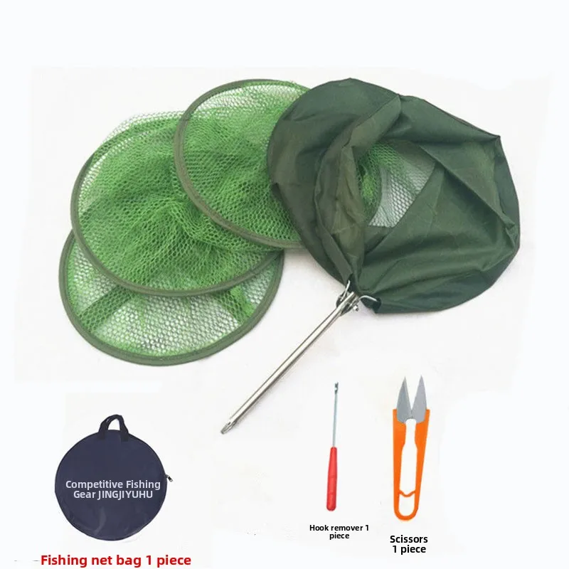 rede-de-protecao-portatil-para-peixes-pequenos-com-garfo-de-aco-e-fixacao-no-solo-equipamento-simples-para-pesca-ao-ar-livre
