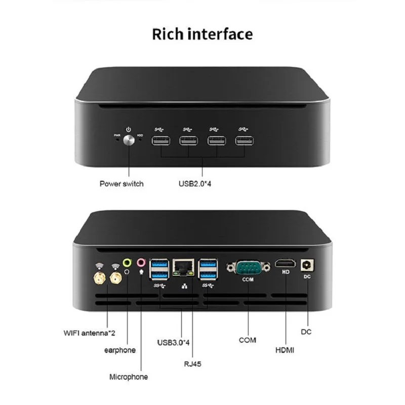 Mini PC Gamer di 12a generazione Intel I7 1265u I5 1235U 10 Core 12 Threads 2 * DDR4 M.2 NVME SSD HD Win11 Mini computer da ufficio WiFi6