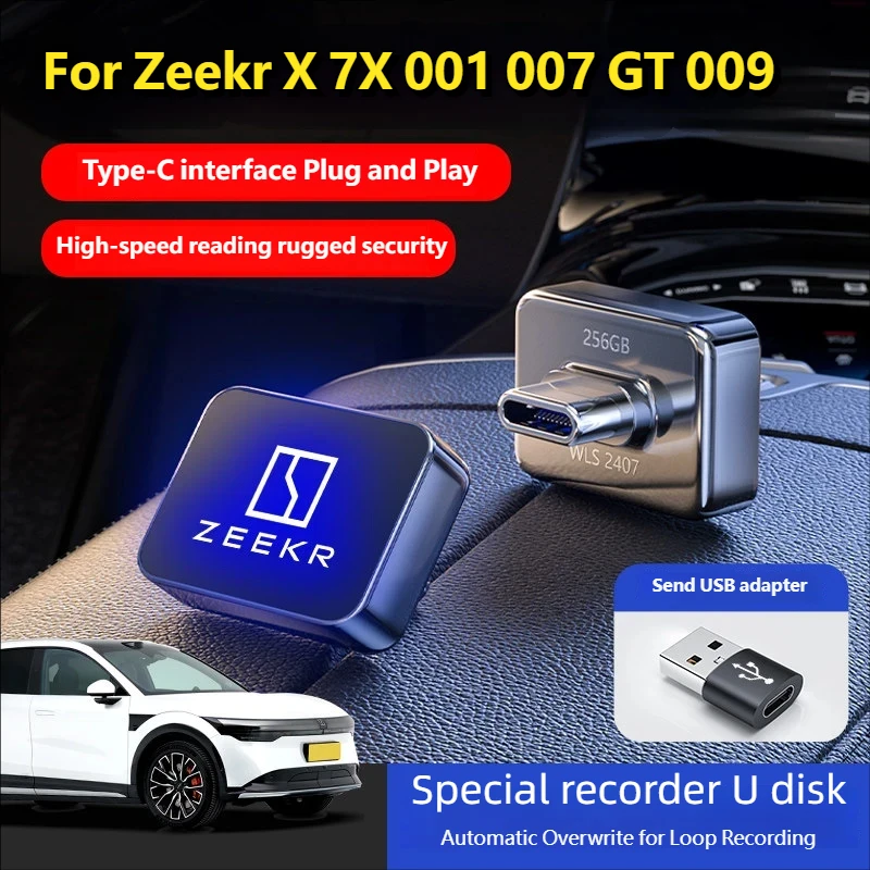 For Zeekr X 7X 001 007 GT 009 Special Car Usb Flash Drive Driving Recorder Special Vehicle Usb Drive Memory Card Auto Parts