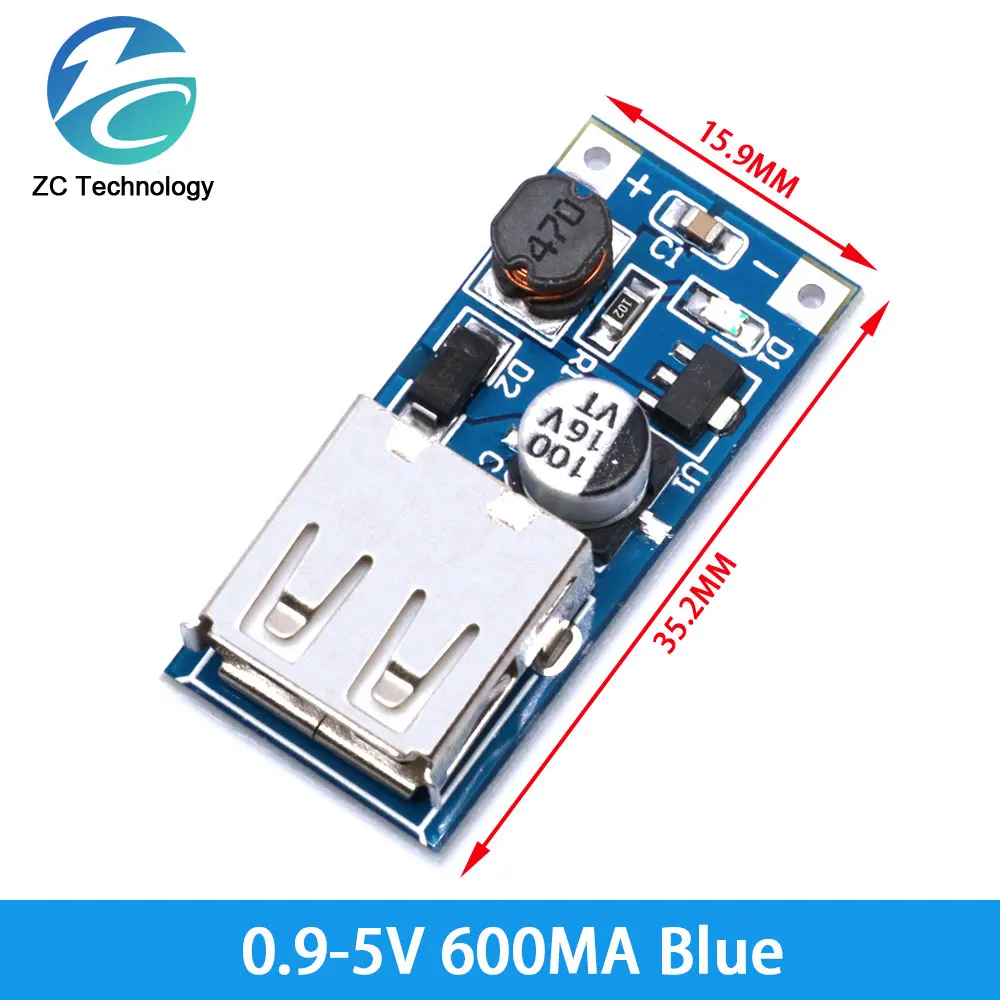 DC-DC Boost Module 0.9-5V To 5V 9V 480MA 600MA 1A 3A USB Output Voltage Step UP 18650 Lithium Battery Board For Phone Camera