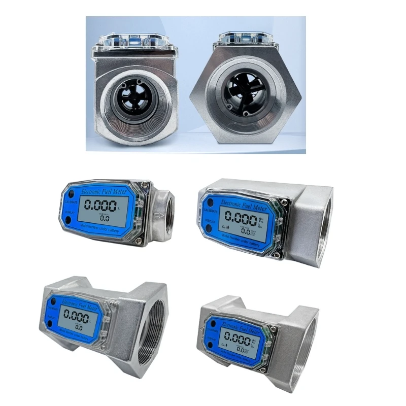 Digital Liquid Flow Sensor Meter 1in/2in/2.5in/3in Turbine-Water Fuel Flow Meter