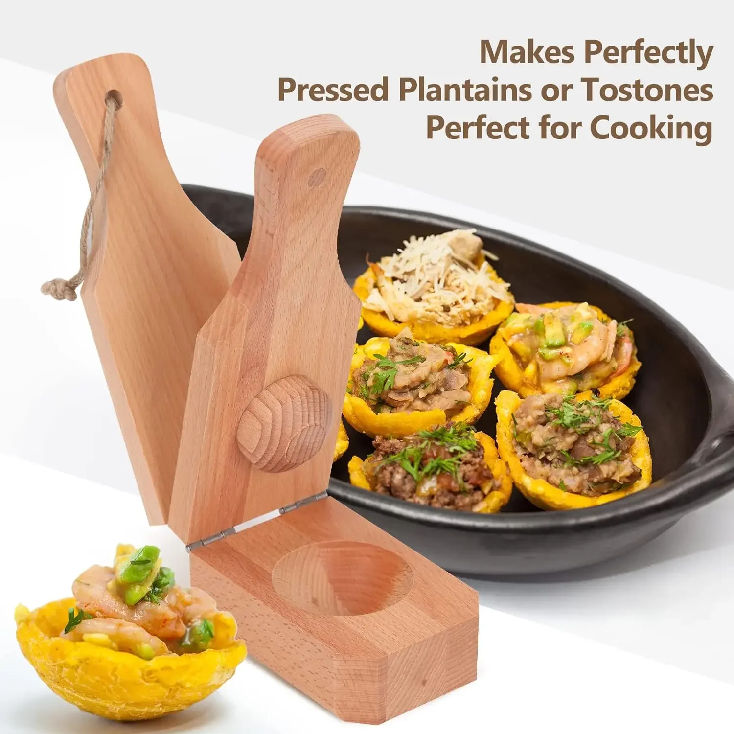 Crusher Tools Banana Press Ground Beef Smasher Plantain Cup Tortilla Wooden Manual Potato Maker Tostone