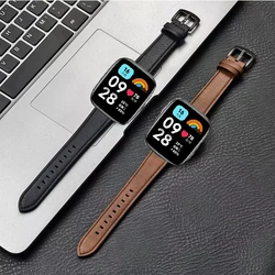22mm Leather Strap for Redmi Watch 3 Active/Lite Band for Samsung Galaxy Watch 7 6 5 4 40mm 44mm 20mm Strap Replacement Belt