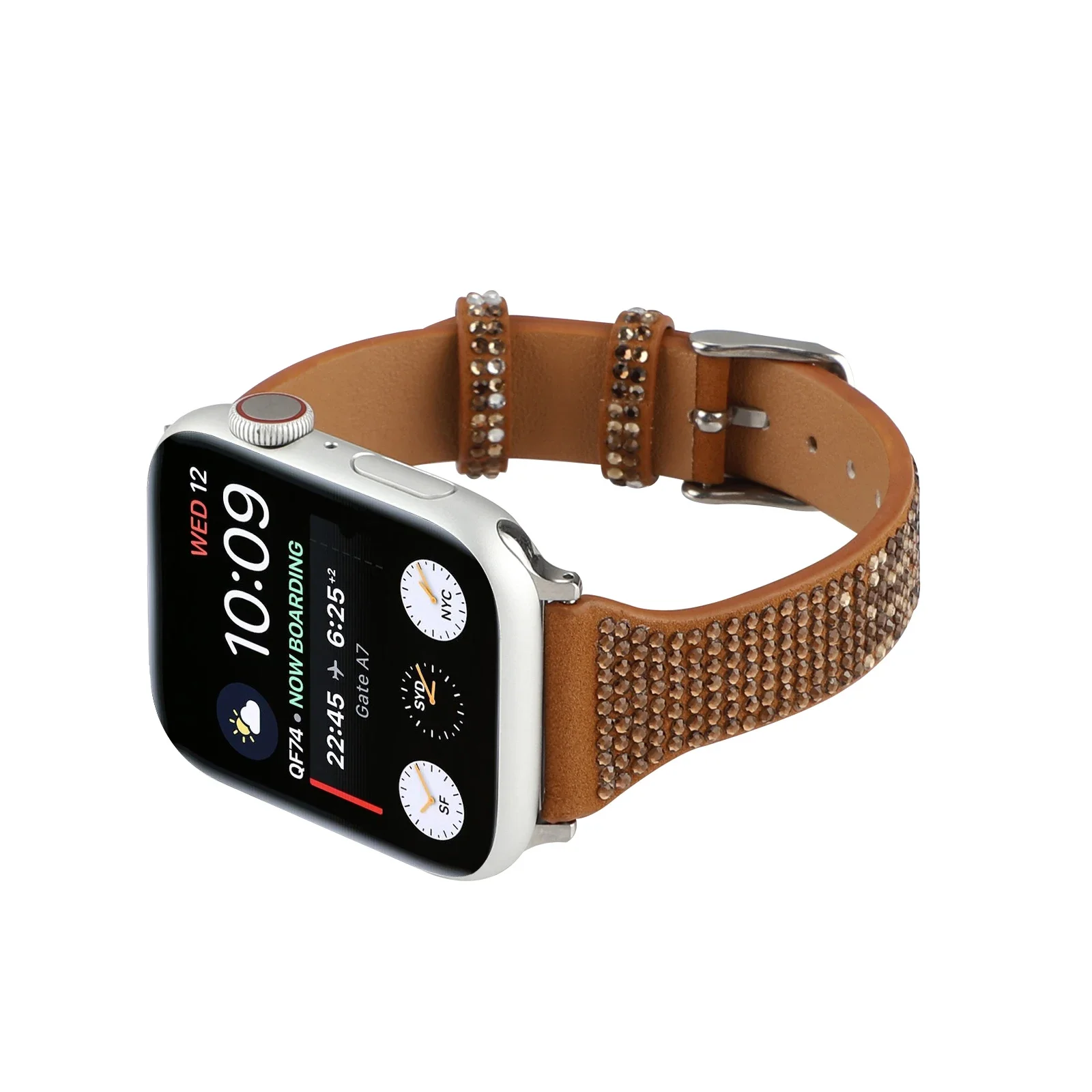 Leather Diamond Strap For Apple Watch 10 9 8 7 45mm 41mm 42mm 46mm Women Bracelet wristband iWatch 6 5 4SE 44mm 40mm band Correa