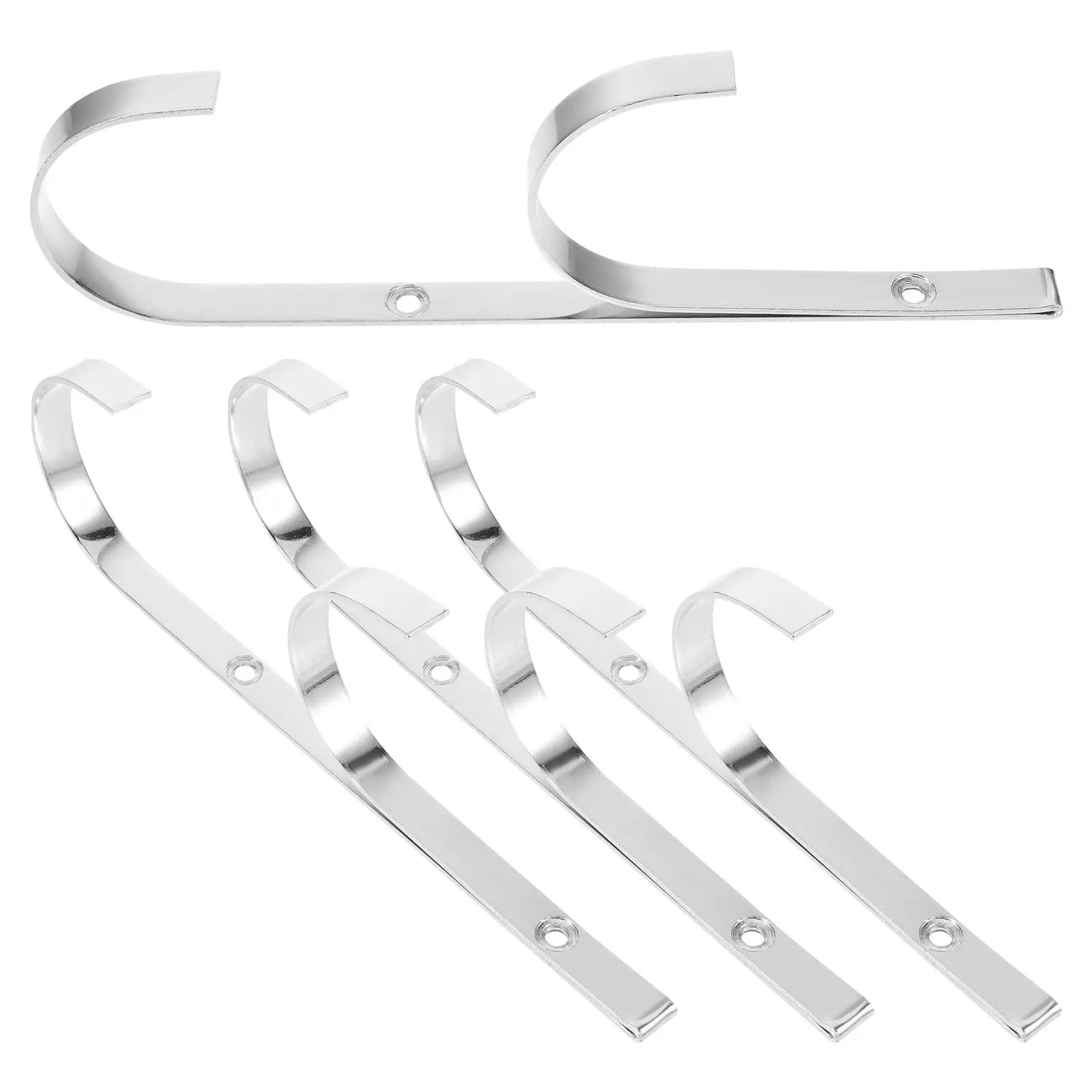 4Pcs Metal Swimming Pool Hangers Double Hook Wall Towels Swimsuits Accessories Outdoor Fence Concrete Mount