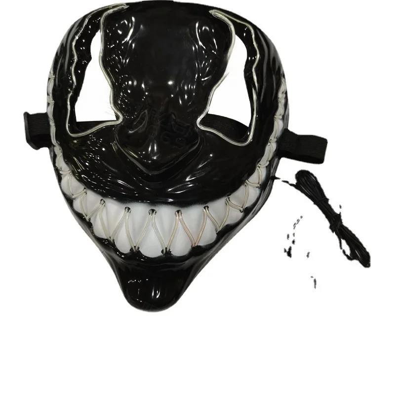 หน้ากากเรืองแสงสยองขวัญสำหรับวันฮาโลวีน หน้ากากเต็มหน้าตลกๆ ของขวัญสุดสร้างสรรค์ เสื้อยืดผู้หญิงจากจีน แบบปกติ ผ้าบาง