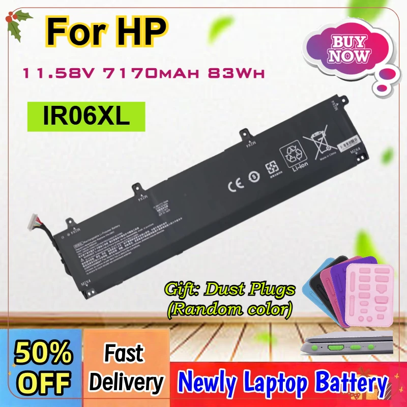 

Аккумулятор для ноутбука 11.58V 7170mAh IR06XL для HP ZBook Power 15.6 дюймов G7 G8 G9 G10 TPN-DB0C M02029-005 M01523-2C1 1J31AEA 2C9N7EA