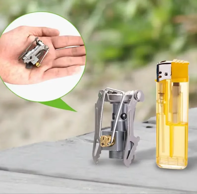 BRS-3000T Titanium Mini Camping Gas Burners 25g 2700W One-Piece Pocket Stove Outdooor Hiking Folding Cooking Furnace Portable