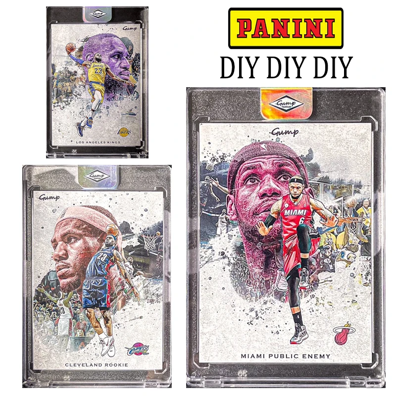 Panini DIY kartu bintang LeBron James karir terbaik 3 buah/set Combo Slam Dunk saat liburan kartu koleksi basket