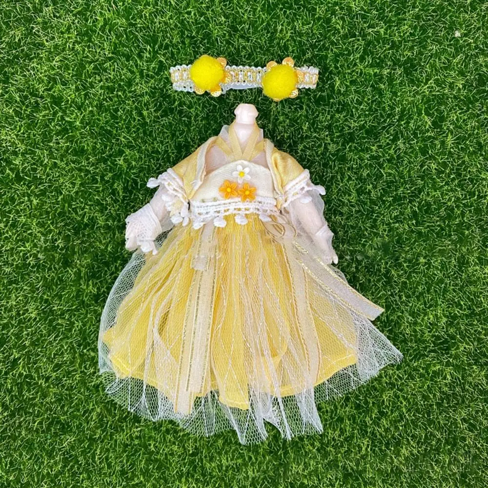 Children Girls Chinese Style Doll Clothes DIY Fashion Hanfu Clothing High-end Dress Up Ancient Costume Skirt Suit 16~17cm Doll