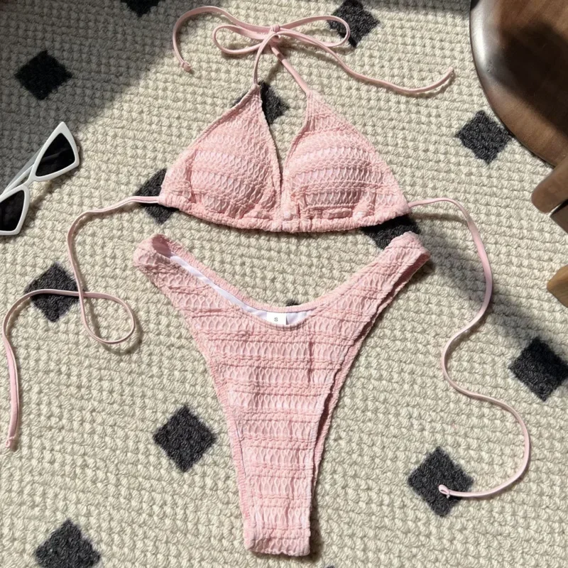 

Pink Sexy Bikinis Women's Swimwear Female Swimsuit For Swim Wear Bathing Suits Brazilian Bikini Set Beachwear Pool Bather 2025