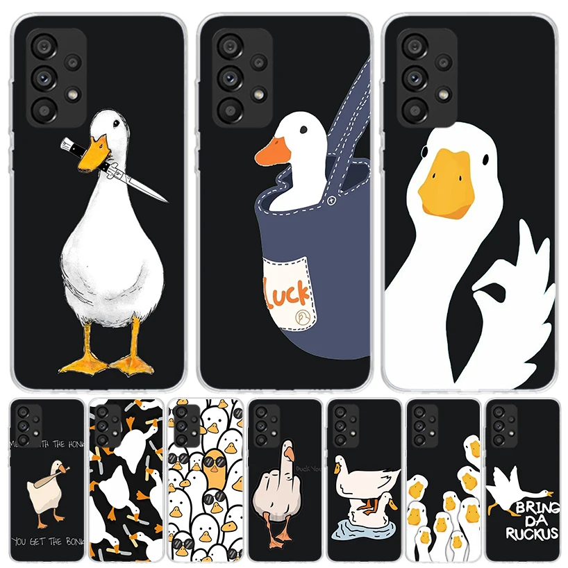 Etui na telefon z motywem kreskówkowego kaczora i gęsi do Samsung Galaxy A13 A14 A15 A16 A17 A53 A54 A55 A56 A33 A34 A35 A36 A23 A24 A25 A26 A05S A