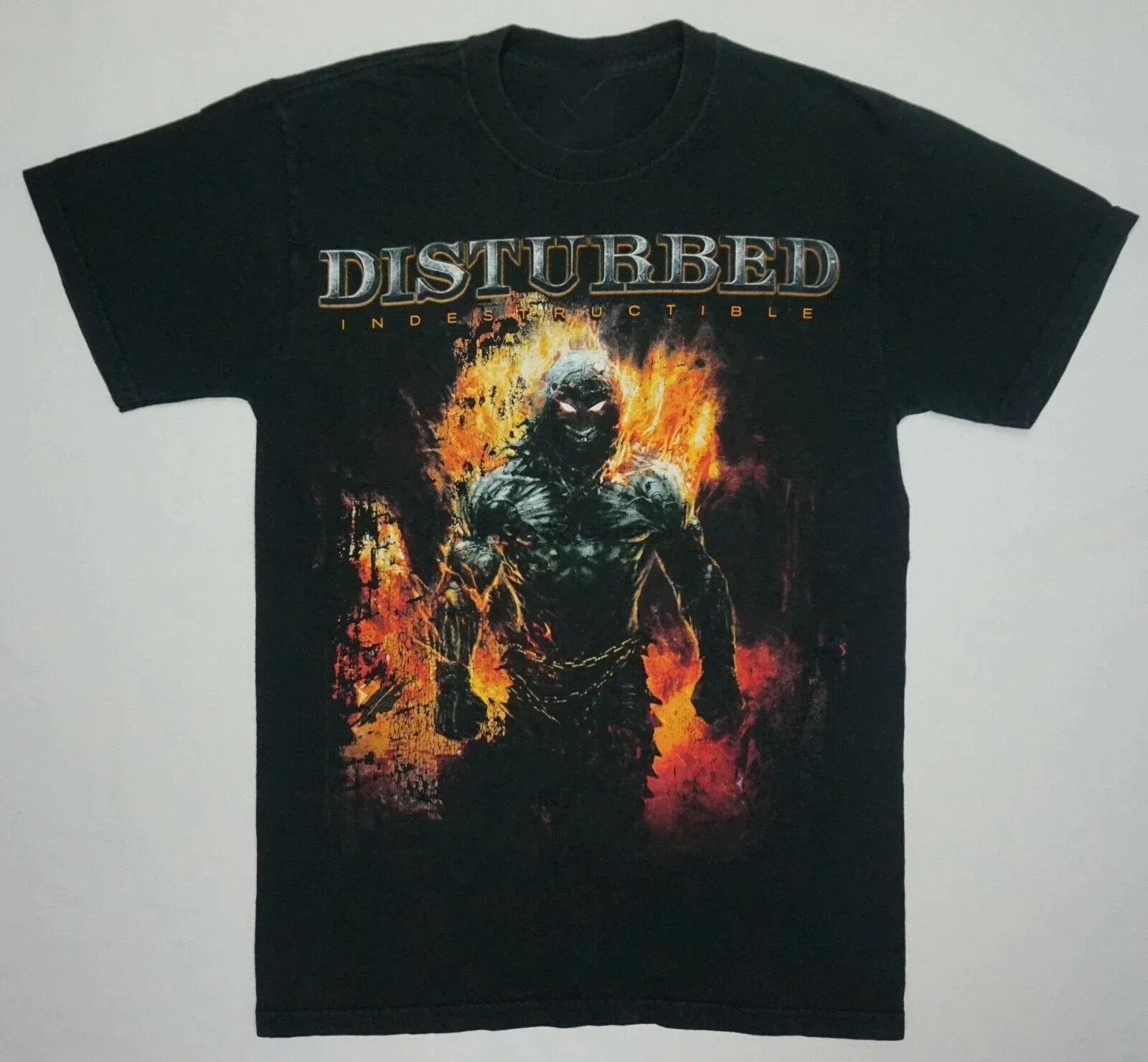 Chemise rétro indeBuckle disturbed classique noir unisexe taille S-5XL Ell085