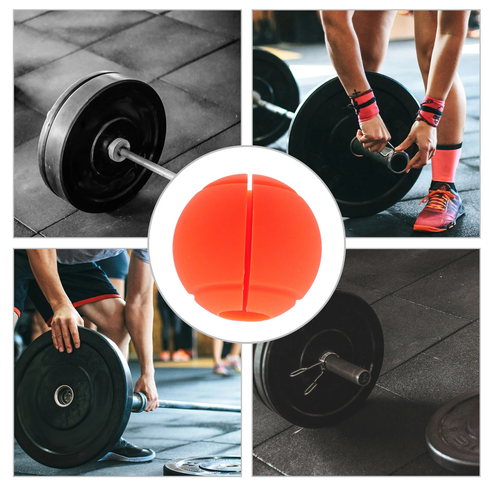 أغطية قبضة الدمبل المصنوعة من السيليكون، مقابض الحديد الكروية السميكة غير القابلة للانزلاق، مقابض رفع الأثقال، ملحقات اللياقة البدنية