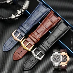 High quality leather strap for Patek Philippe sports elegant Nautilus 5712G leather strap for men 25mm notch 12mm Black Brown