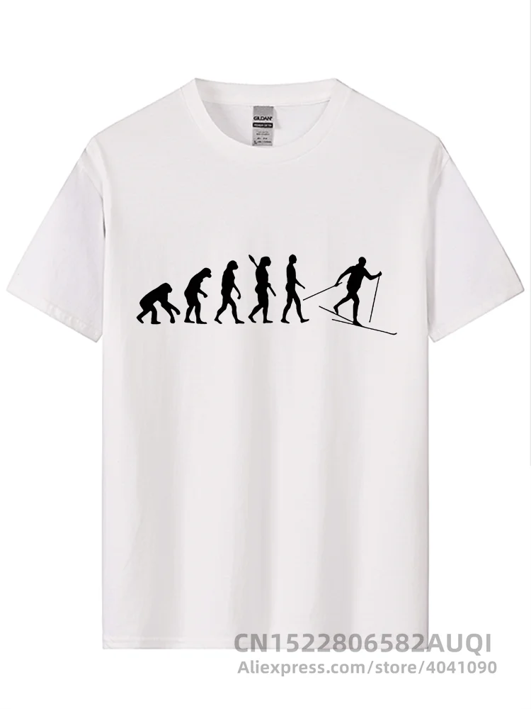 Cross-country Ski Evolution Funny Nordic Skiing T-shirt 2019 hot tees Top Summer Men'S fashion T Shirt cheap wholesale