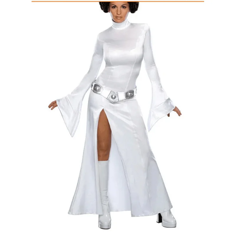 Sky05 фильм Лея косплей костюм платье наряд принцесса Лея халат Хэллоуин карнавальный костюм для вечеринки для взрослых женщин на заказ99JIu @