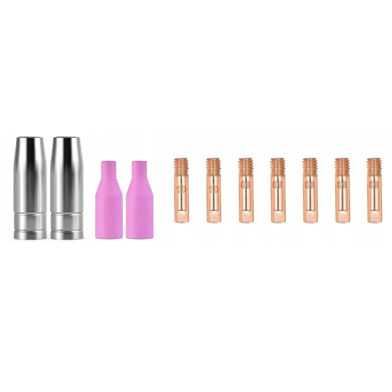 11PCS Welding Nozzles Set MIG Torch 15AK Compatible With MIG Welder-AT36