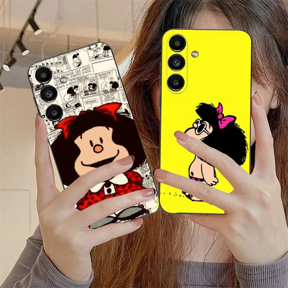 

Cute M-Mafaldas Phone Case For Samsung S24,S21,S22,S23,S30,Ultra,S20,Plus,Fe,Lite,Note,10,9,5G Black Soft Cover