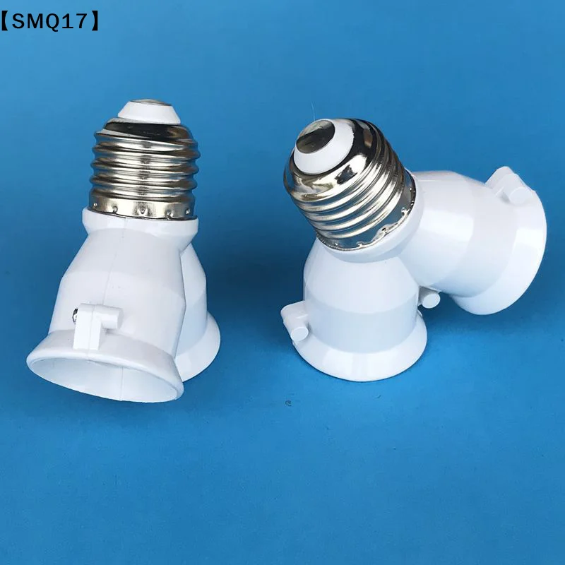 2 In 1 Dual E27 Lamp Holder Converter For Bulb Lighting LED Base Screw Light Lamp Bulb Socket E27 To 2-E27 Splitter Adapter【SMQ】