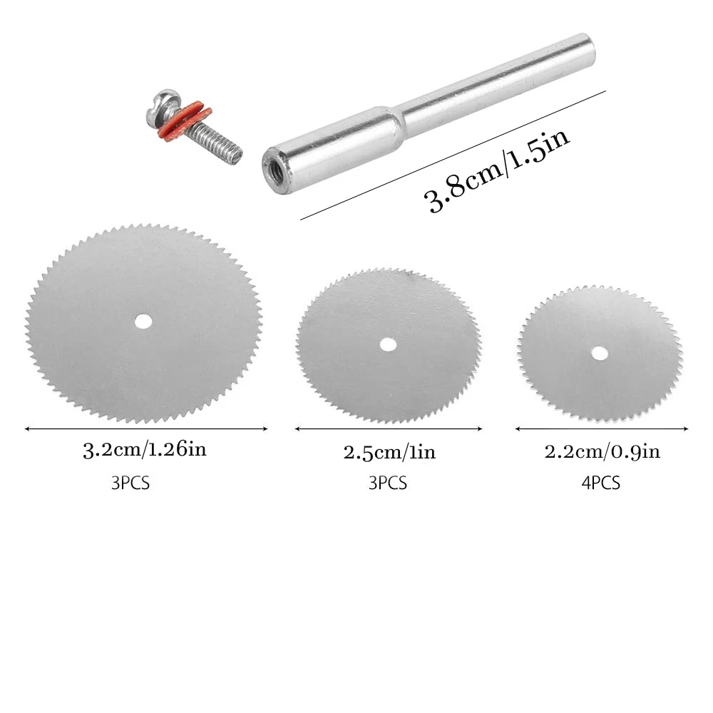 11 Pcs Mini Circular Saw Blade Set Precision Woodworking Cutting Disc with 1 Rod 22mm 25mm 32mm for Cutting Wood Metal