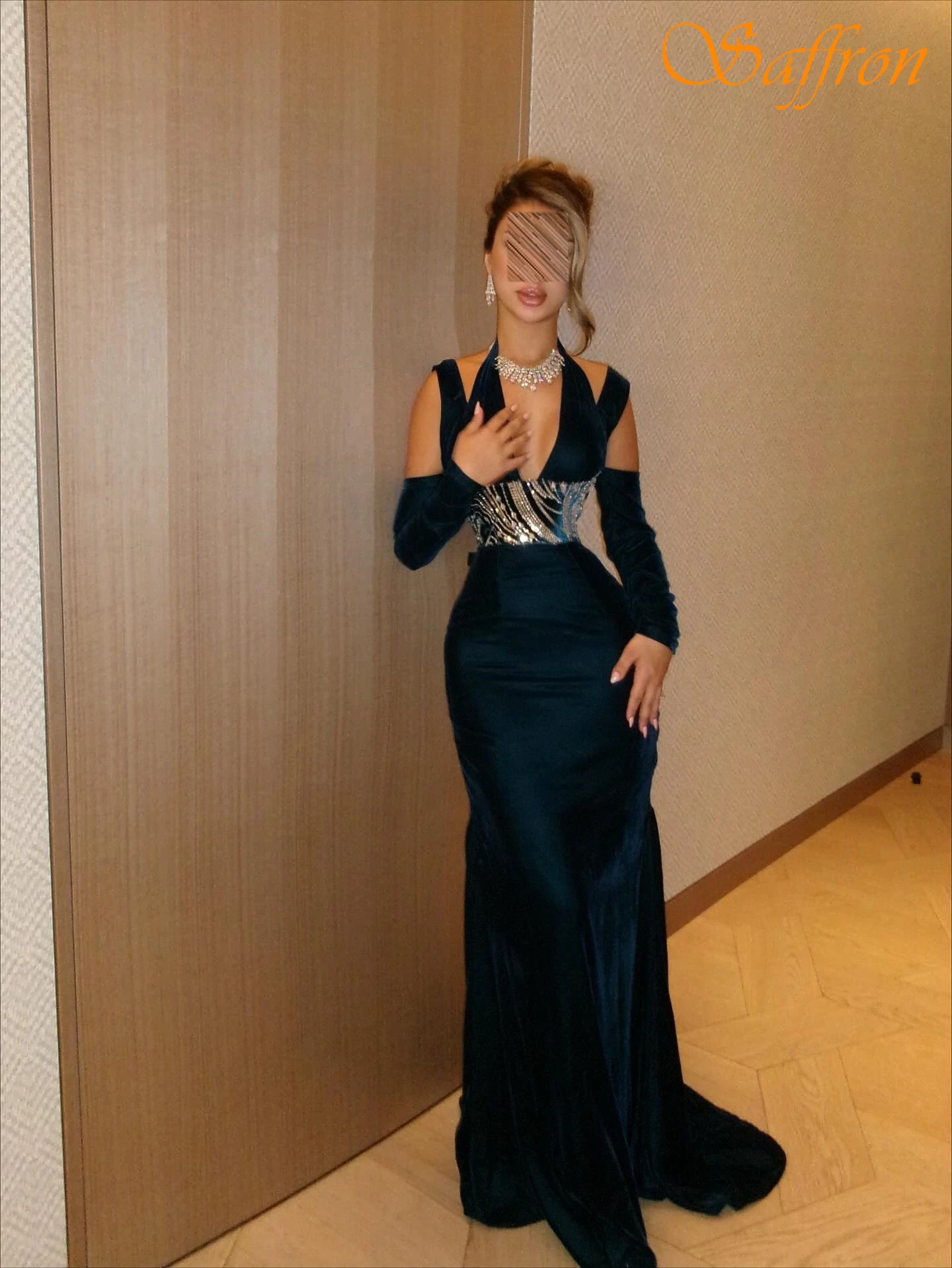 

Customized Straight Halter Cap Sleeve Elegant Evening Dress Delicate Classic Bespoke Occasion Gowns Fashion Modern Prom Dress