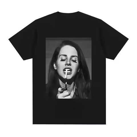 Singer Lana Del Rey Print T Shirt Men Women Fashion Hip Hop Streetwear Harajuku Summer Short Sleeve Plus Size T Shirt Unisex