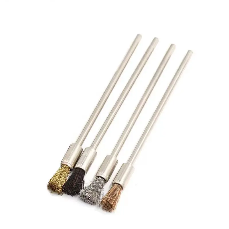 4Pcs/Lot Silver Kerosene Lighter Spark Flint Wheel Residue Cleaner Cleaning Brush  Portable Steel Wire Brush Synthetic Brushes