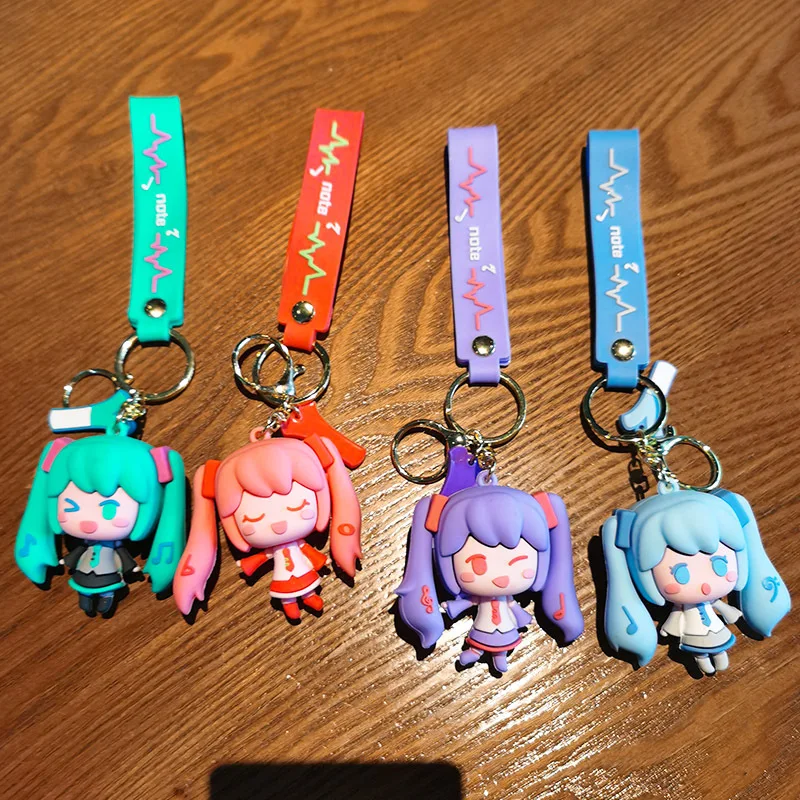 Nouveau Style Anime Hatsune Miku créatif périphérique dessin animé porte-clés bijoux de mode résine figurines d'action PVC porte-clés sac pendentif