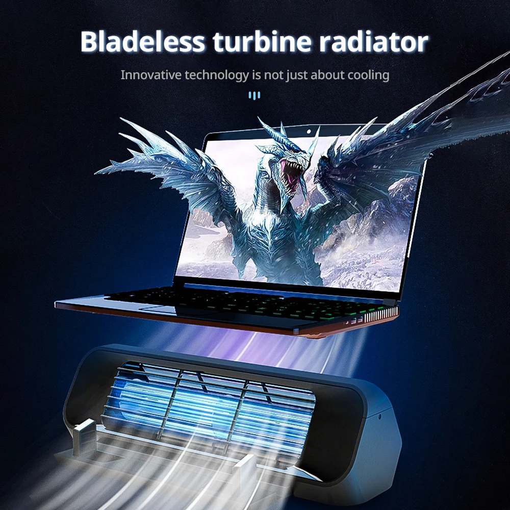 

Leafless Turbine Notebook Cooling Radiator Strong Wind Silent Cooling Base Laptop Phone Tablet Universal Cooling Stand