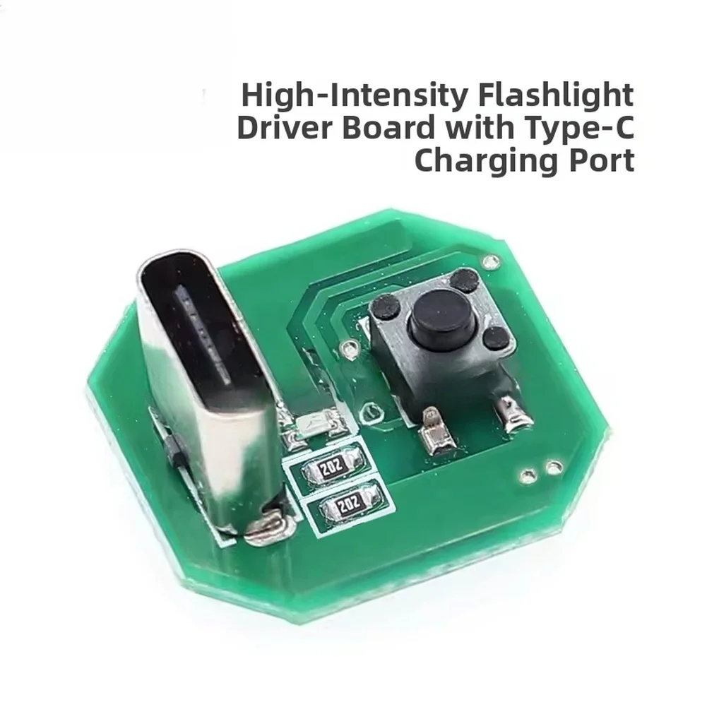 Type C Flashlight Driver Board Circuit Module 10W LED Touch Switch Charging DIY Accessory For 3.7-4.2V Single Cell Torch Light