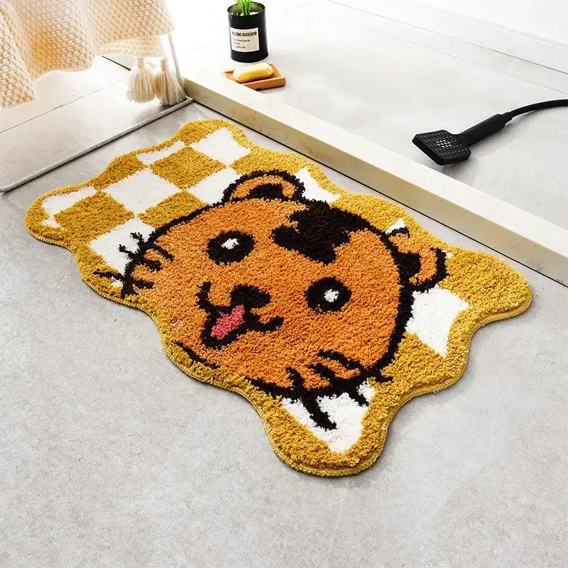 Cartoon cute absorbent bathroom mat dirt resistant wear-resistant special-shaped bath mat