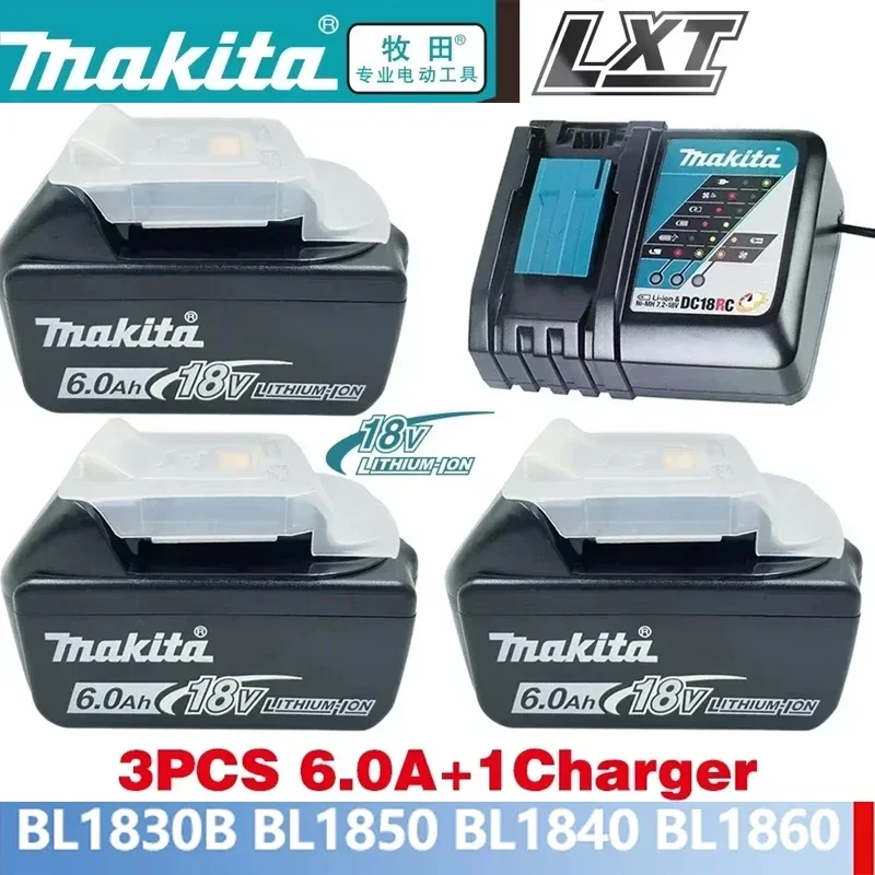 Makita 18V Original 3Ah/6Ah//5Ah for Makita 18V Battery BL1830B BL1850B BL1850 BL1840 BL1860 BL1815 Replacement Lithium Battery