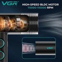 VGR مجفف شعر احترافي ضبط الساخن والبارد 110000 دورة/دقيقة مجفف النفخ محرك بدون فرشاة تصفيف الشعر مجفف النفخ الماكينة V-401 V-640 HD 2