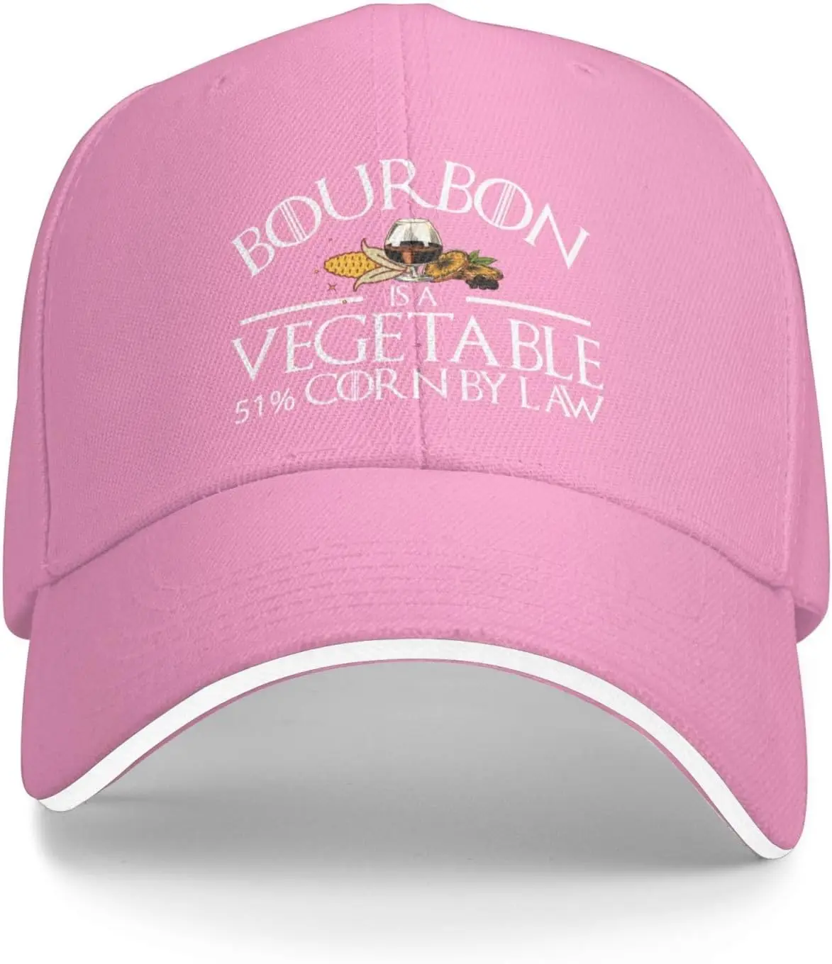 

Saftbak Funny Hat Bourbon is A Vegetable 51% Corn by Law Hat Men Dad Hat Graphic Caps