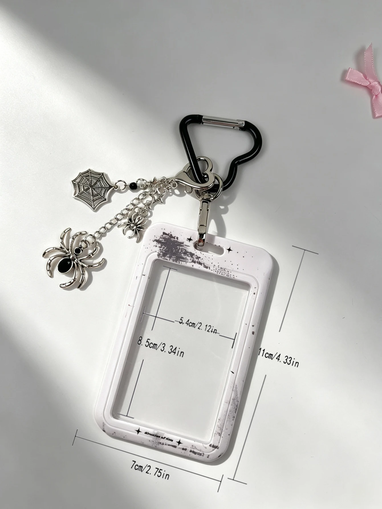 1 Set of Spider Print Card Charms, Spider Bead Pendants, Bag Accessories, Sweet and Cool Y2K Style, Suitable for Decorating Handbags, Crossbody Bags, Backpacks, Bag Charms, Keychains, Etc