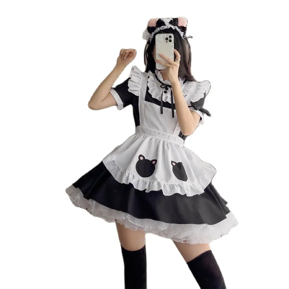 

Cute Lolita Maid Costume Cosplay Restaurant Waitress Outfits Stage Anime Role Play Uniform Sweet Girls' Halloween Party Dress