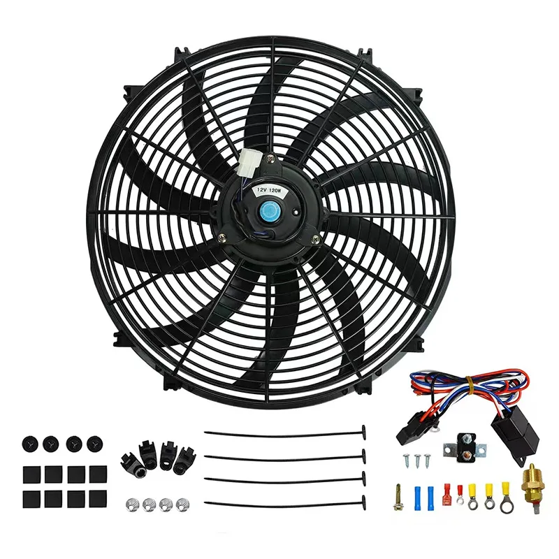 Car modification, universal radiator, cooling electronic fan 16-inch 120w power electronic fan