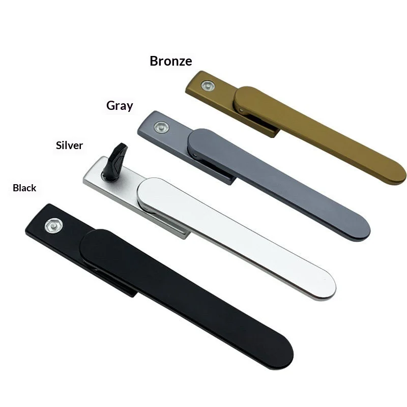 1PCS 45mm Square Shaft Aluminum Alloy Window Casement Window Ultra-thin Handle With Lock Screen Window Hardware Accessories