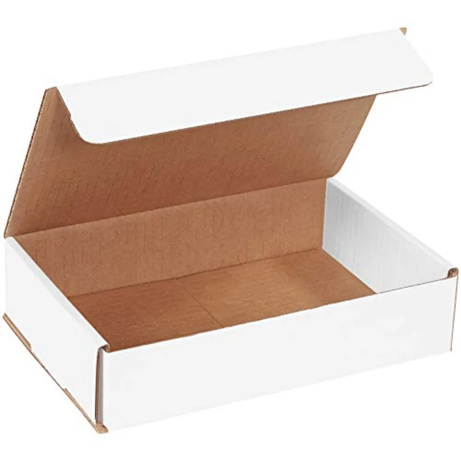 

Recycled Corrugated Cardboard Mailers 9" L x 6" W x 2" H White Contains 4% - 57% Recycled Content Pack of 50
